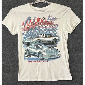 Chemistry Chevrolet‎ Corvette Motorsport Graphic T-Shirt White Mens Medium 80-81